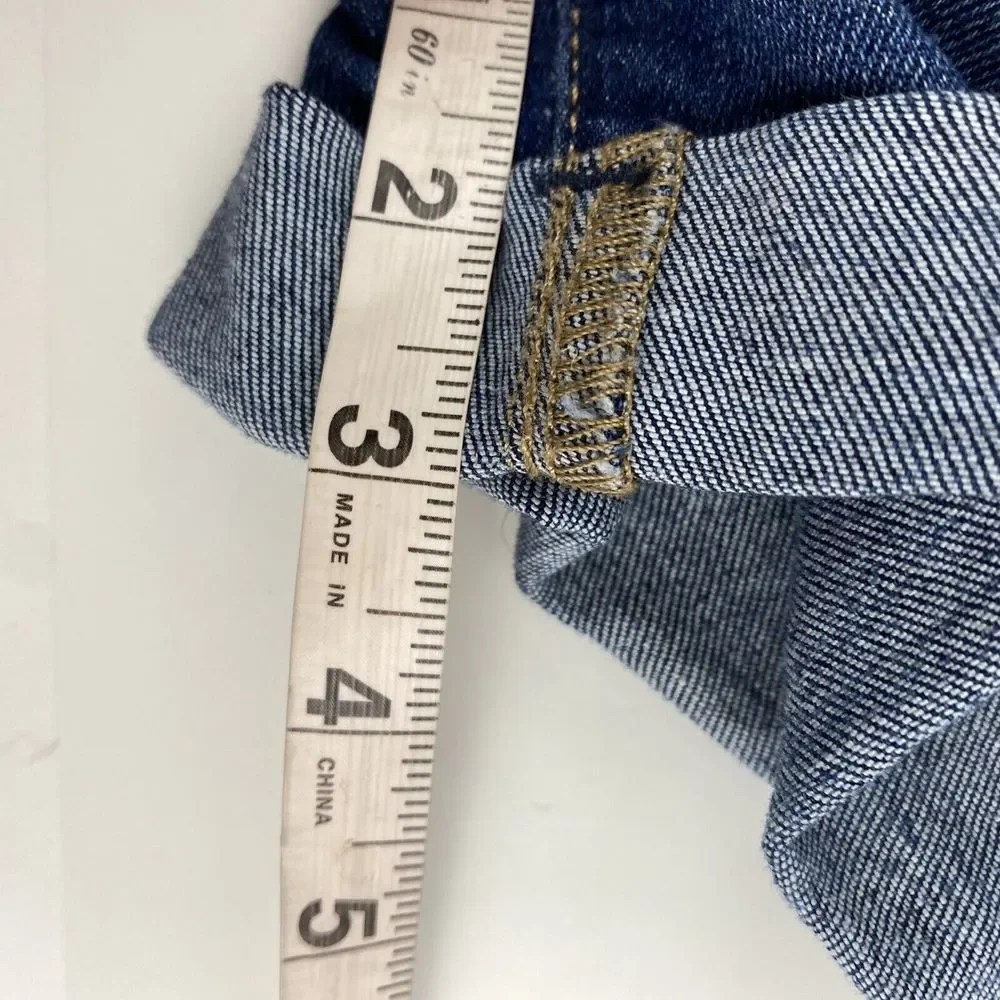 Anthropologie Level 99 Megan Jean Shorts Sz 30 Blue‎ Stretch Denim Cuffed - Picture 10 of 10